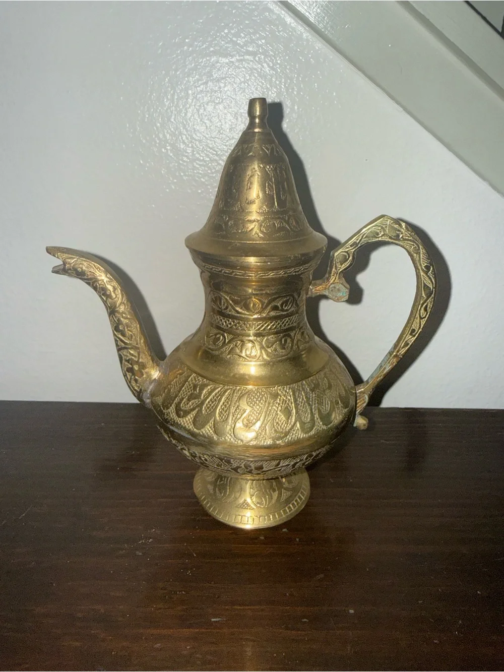 Vintage Brass Arabic Dallah Coffee Pot